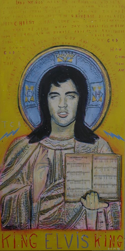 David McGough painting Elvis Iconic